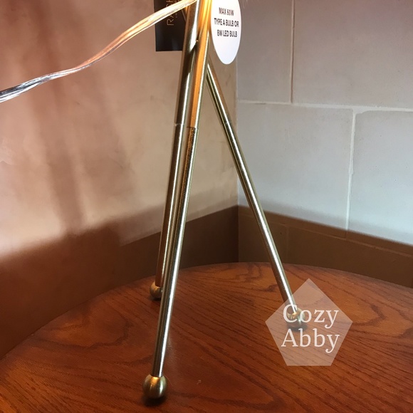 Rachel Zoe Lamp White Feather Steel Tripod Designer Table Lamp - Picture 2 of 6